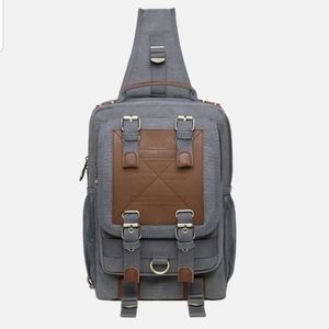 KAUKKO Men Retro Canvas Travel Shoulder Bag